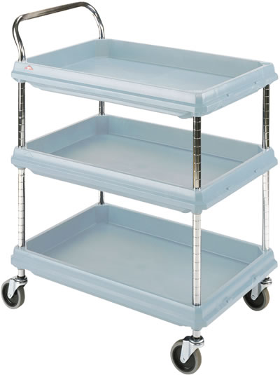 InterMetro Industries Corp. - Cart, 3 Shelf, Deep Ledge, w/Microban