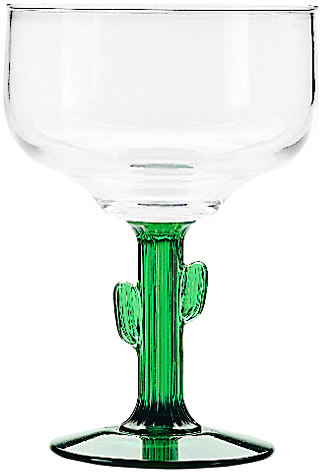 Glass, Margarita, Cactus Stem, 16 oz