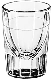 Libbey Glass Inc. - Glass, Shot, Fluted, 2 oz w/1 oz Line