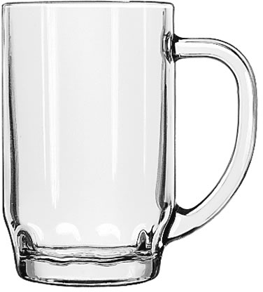 Glass, Beer Mug, Thumbprint Stein, 19-1/2 oz