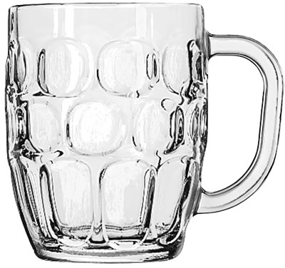 Glass, Beer Mug, Dimple Stein, 19-1/4 oz