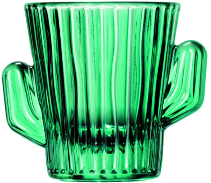 Glass, Shot, Cactus, Green, 2 oz