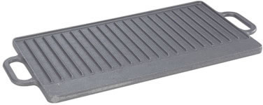 Grill Pan, Cast Iron, Reversible, Flat w/Ribbed Side