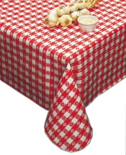 Marko By Carlisle - Tablecloth Roll, Vinyl Gingham Red