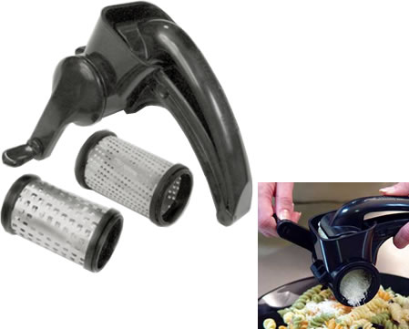Microplane - Grater, Rotary, 2 Drum, Black