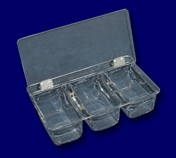 Condiment Holder, 3 Compartment, Clear