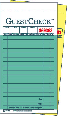 National Checking Co. - Guest Check, Duplicate, Carbonless