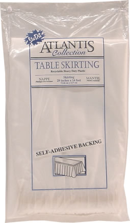 Atlantis Plastics - Table Skirting, Disposable White 14'