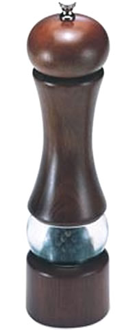 Pepper Mill, Walnut Finish/Acrylic, 9-1/2