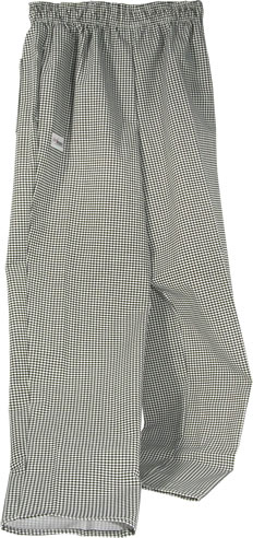 Chef Pants, Baggy, Black/White Check, Large