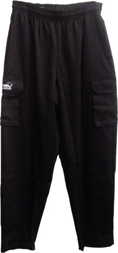 Black Cargo Style Chef Pants