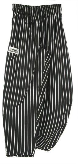Chefwear - Chef Pants, Chalkstripe, Black, Large