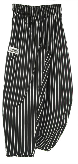 Chef Pants, Chalkstripe, Black, Large