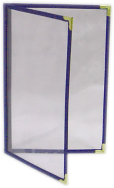 Menu Cover, 2 Panel, Blue, 8-1/2