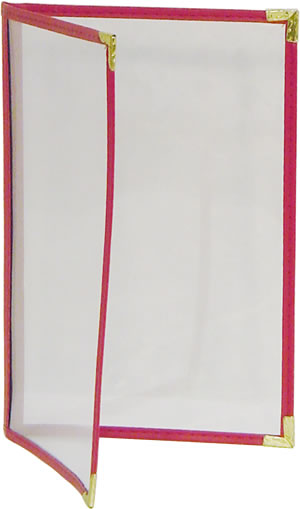 Menu Cover, 2 Panel, Red, 5-1/2