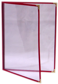 Menu Cover, 2 Panel, Red, 8-1/2
