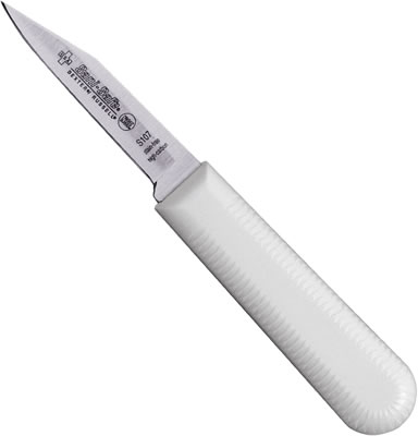 Knife, Paring, Clip Point, Poly Handle, White, 3-1/4