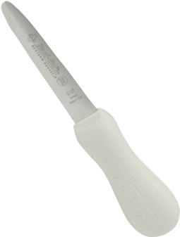 Knife, Oyster, Poly Handle, White, 4