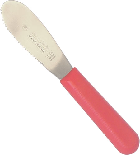 Dexter-Russell/Russell Harrington Cutlery Inc - Spreader, Scalloped Blade, Red Handle