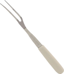 Fork, Cooking, White Handle, 13