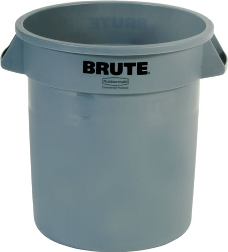 Waste Container, w/o Lid Round Brute Gray 10 gal.