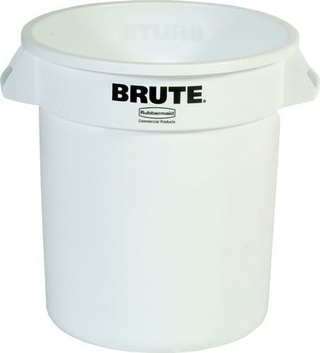 Newell Rubbermaid Inc. - Waste Container, w/o Lid Round Brute White 10 gal.