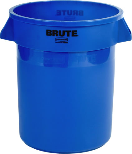 Waste Container, w/o Lid Round Brute Blue 20 gal.
