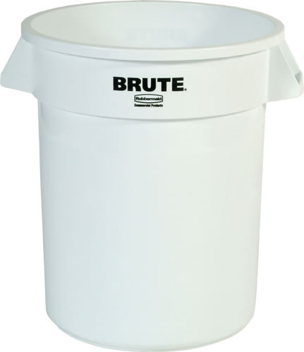 Newell Rubbermaid Inc. - Waste Container, w/o Lid Round Brute White 20 gal.