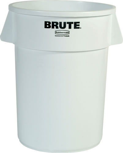Newell Rubbermaid Inc. - Waste Container, w/o Lid Round Brute White 32 gal.