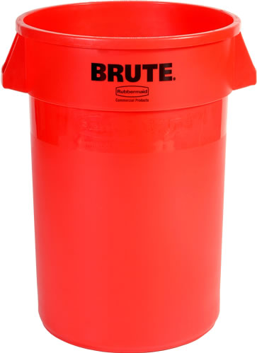 Newell Rubbermaid Inc. - Waste Container, w/o Lid Round Brute Red 44 gal.