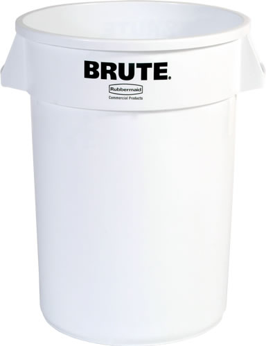 Newell Rubbermaid Inc. - Waste Container, w/o Lid Round Brute White 44 gal.