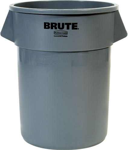 Waste Container, w/o Lid Round Brute 55 gal.