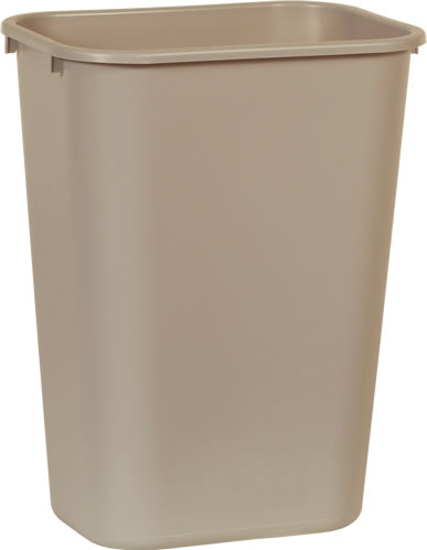 Waste Basket, Beige, 41-1/4 qt