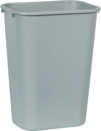 Waste Basket, Gray, 41-1/4 qt