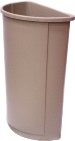 Newell Rubbermaid Inc. - Waste Container, Untouchable Half Round Beige 21 gal.