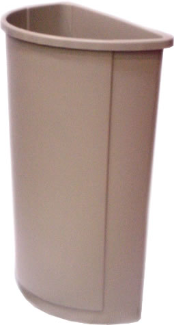 Waste Container, Untouchable Half Round Beige 21 gal.