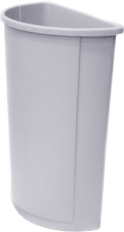 Newell Rubbermaid Inc. - Waste Container, Untouchable Half Round Gray 21 gal.
