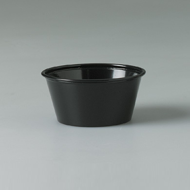 3-1/4 oz. Black Plastic Souffle Cup