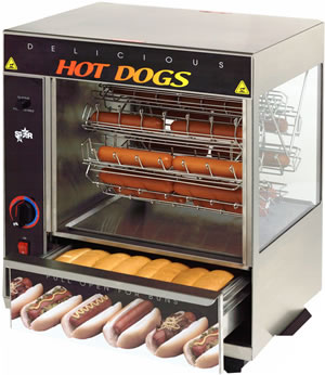 Broiler, Hot Dog, w/ Bun Warmer, 36 Dog Capacity