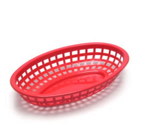 Tablecraft Products Co. - Red Small Oval Basket