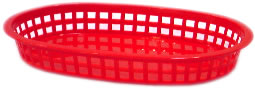 Red Large Oval Basket