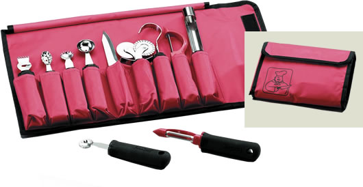 Garnishing Set, 10 Piece, w/Roll Bag