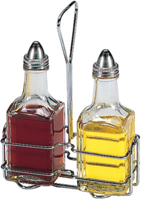 Traex Corp. - Cruet, Oil/Vinegar, w/Rack, Set of 2