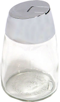 Pourer, Sugar, Glass, Continental Style, Chrome Top, 12 oz