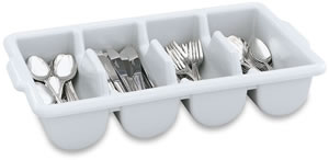 Cutlery Box, 4 Compartment, Gray