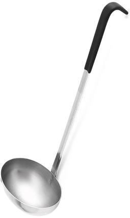 Ladle, Oval, Kool Touch Coated Handle, Stainless, 8 oz