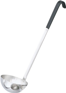 Ladle, Kool Touch Coated Handle, Stainless, 6 oz
