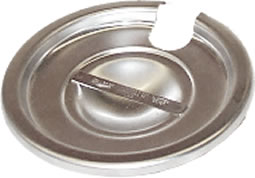 Food Inset Pan Cover, Round, Slotted, Stainless, for 2-1/2 qt Pan
