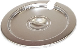 Food Inset Pan Cover, Round, Slotted, Stainless, for 7-1/4 qt Pan