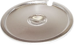Food Inset Pan Cover, Round, Slotted, Stainless, for 11 qt Pan